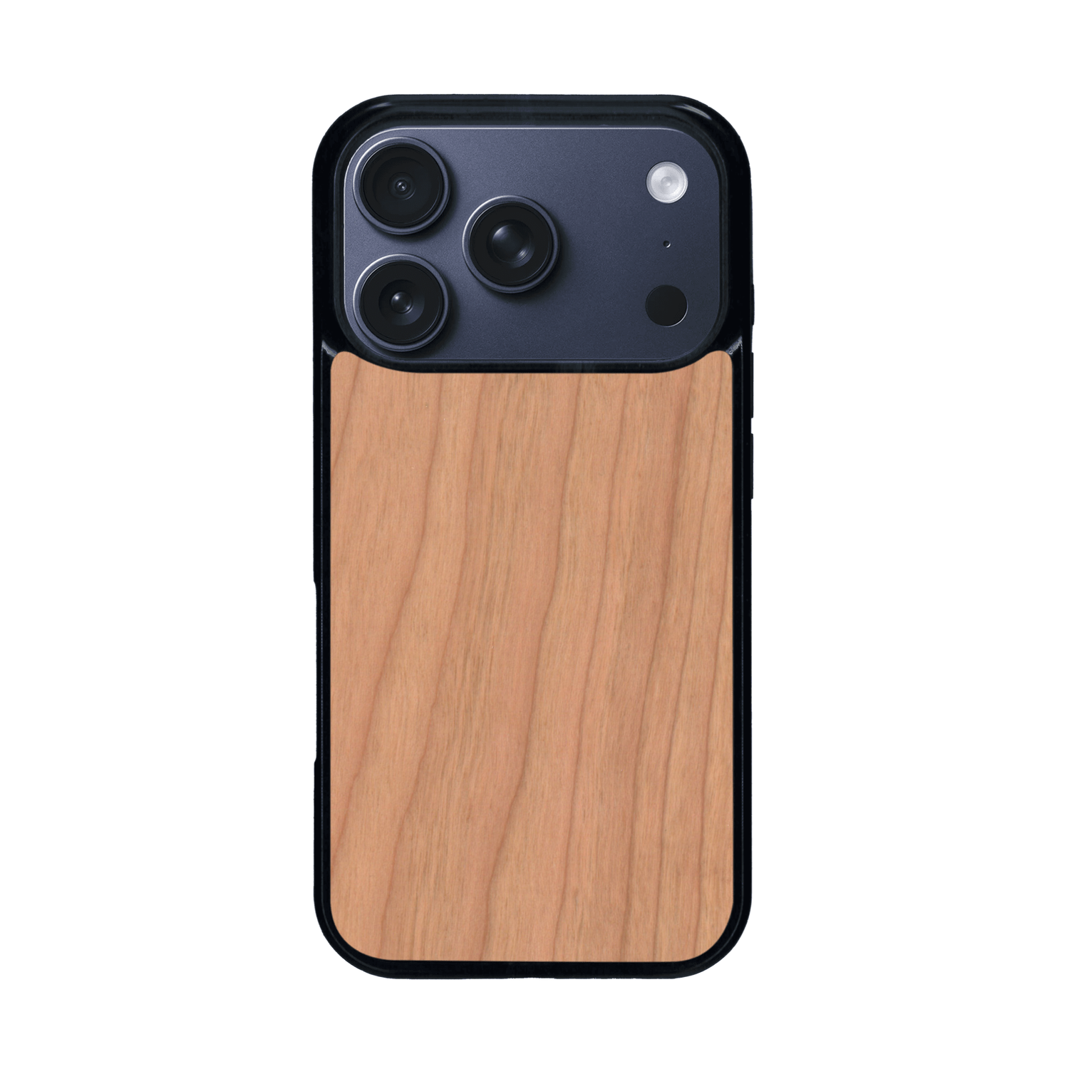 Coque de protection en bois véritable fabriquée en France pour iPhone 17 Pro sans gravure avec un design minimaliste et moderne