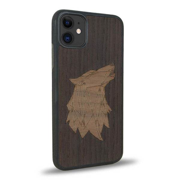 Coque iPhone 12 - Le Loup - Coque en bois