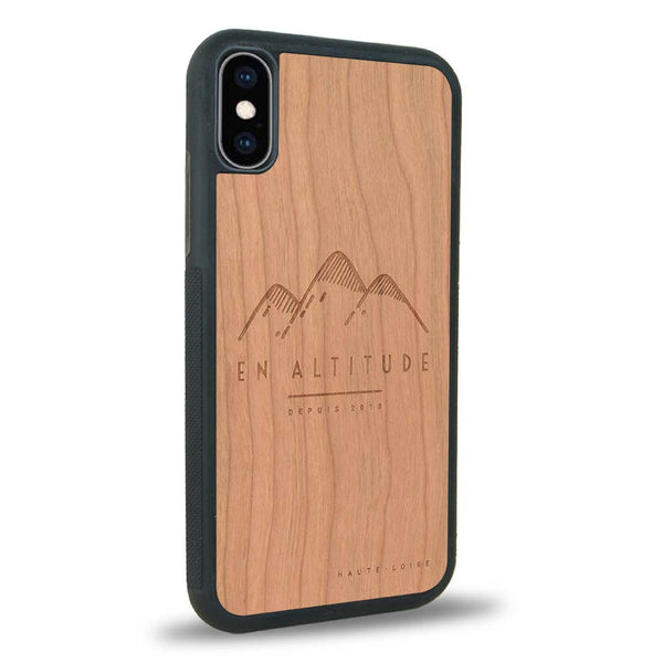 Coque iPhone XS - En Altitude - Coque en bois