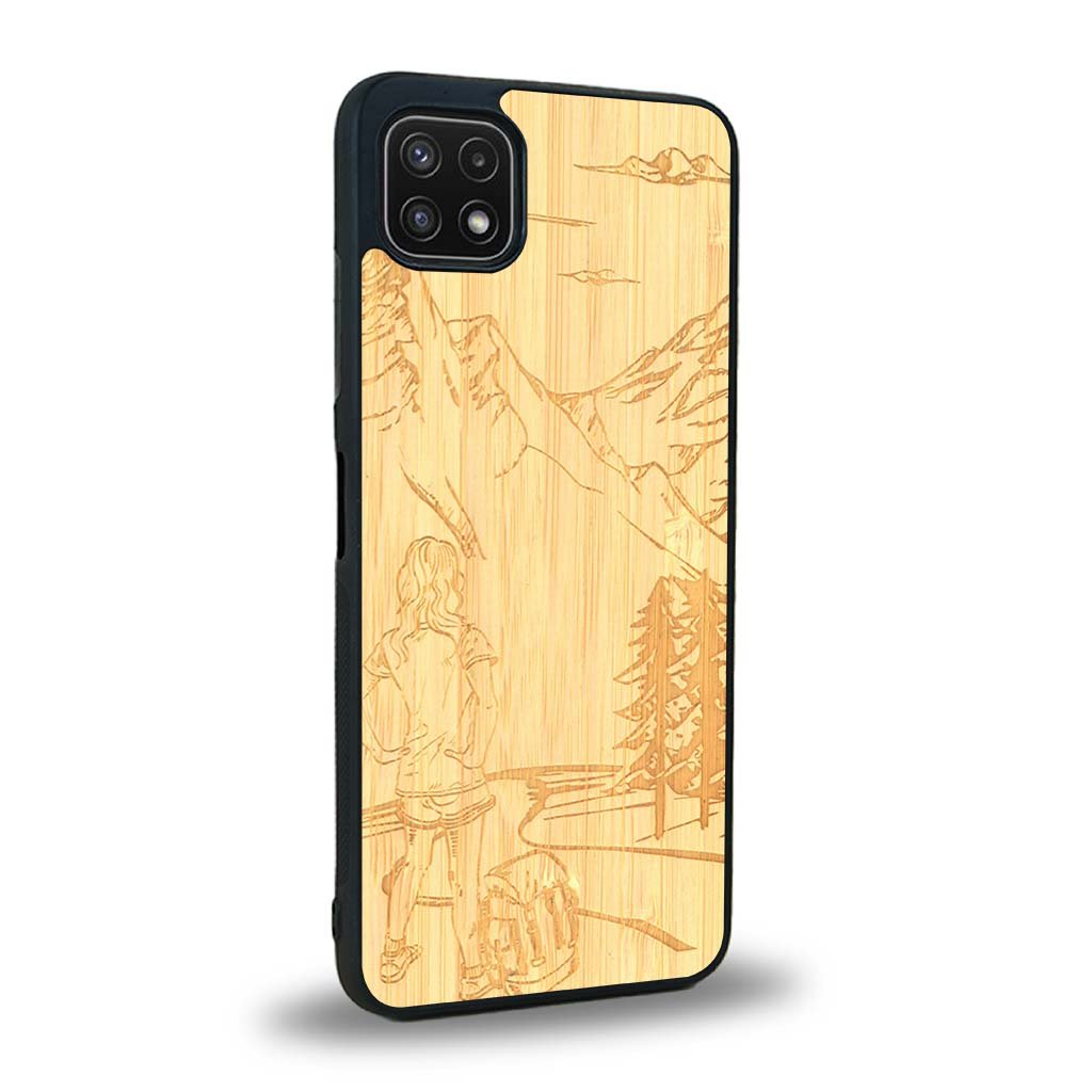 Coque Samsung A22 5G - L'Exploratrice - Coque en bois