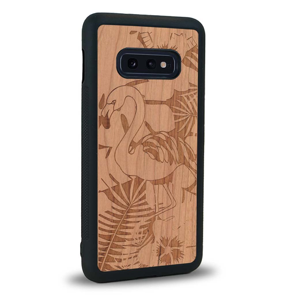 Coque Samsung S10E - Le Flamant Rose - Coque en bois
