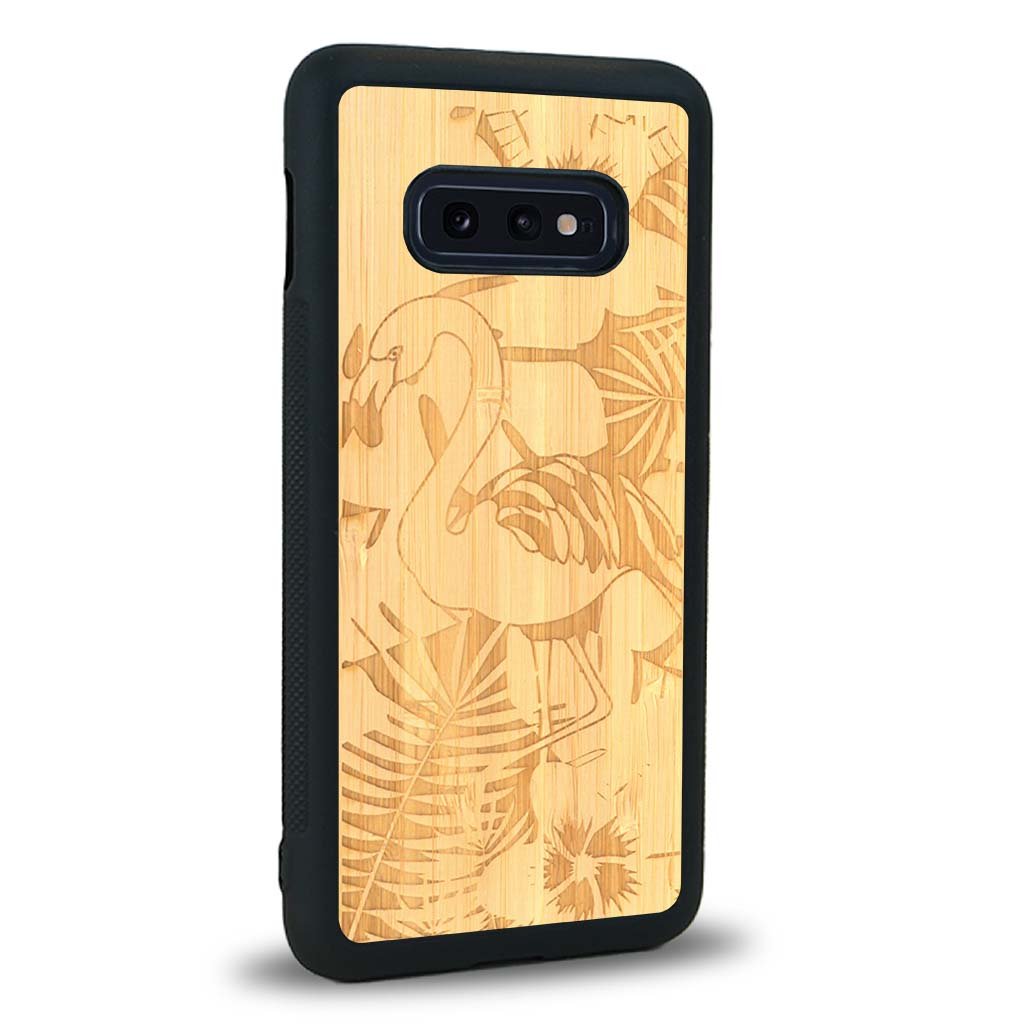 Coque Samsung S10E - Le Flamant Rose - Coque en bois