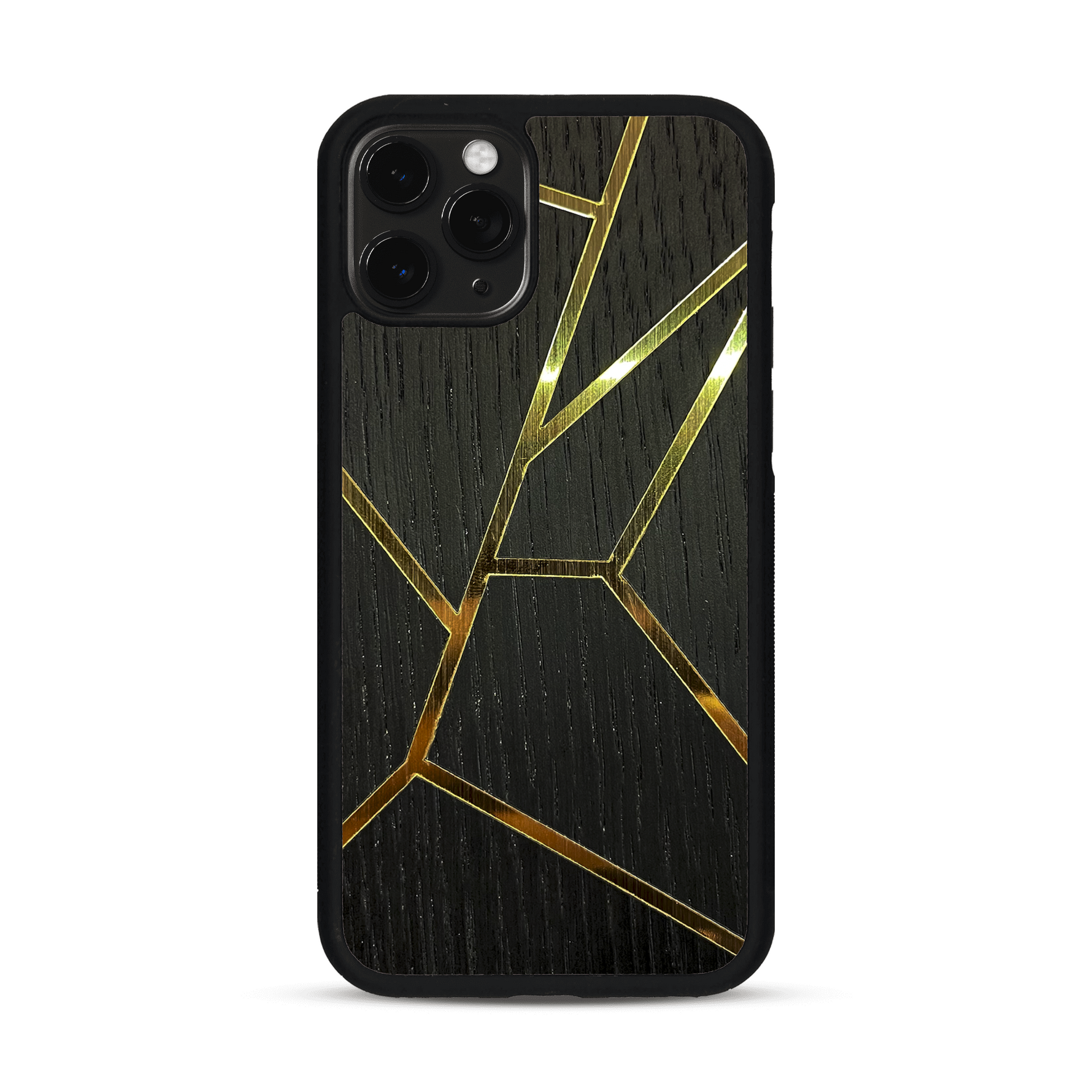 Coque de protection en bois véritable fabriquée en France pour  alliant plusieurs essences de bois pour représenter des fragments design