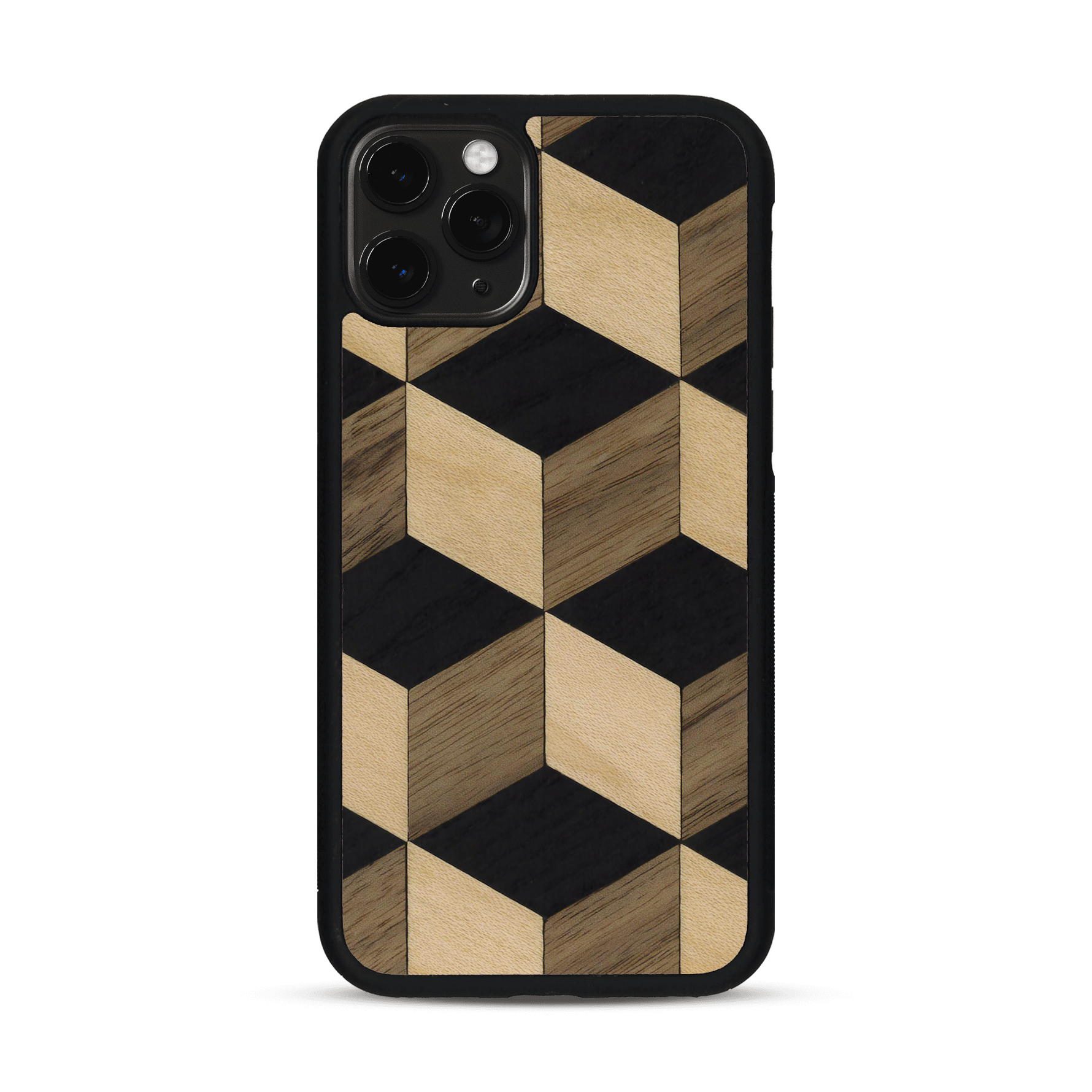 Coque de protection en bois véritable fabriquée en France pour  alliant plusieurs essences de bois pour représenter un classique intemporel de la marqueterie