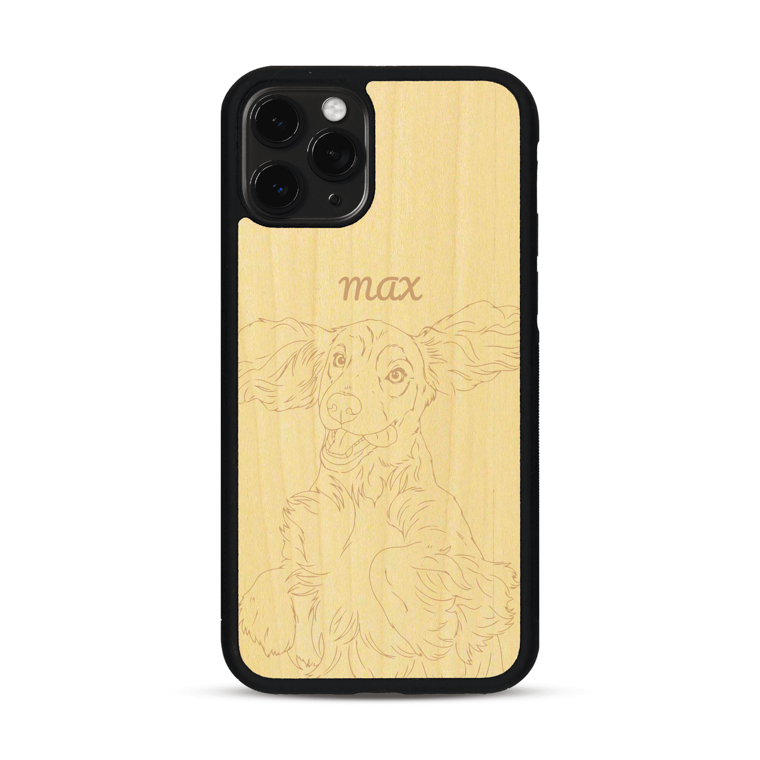 Coque de protection en bois véritable fabriquée en France pour  avec gravure personnalisée à partir d'une photo, d'une image, d'un logo, des initials ou d'une phrase