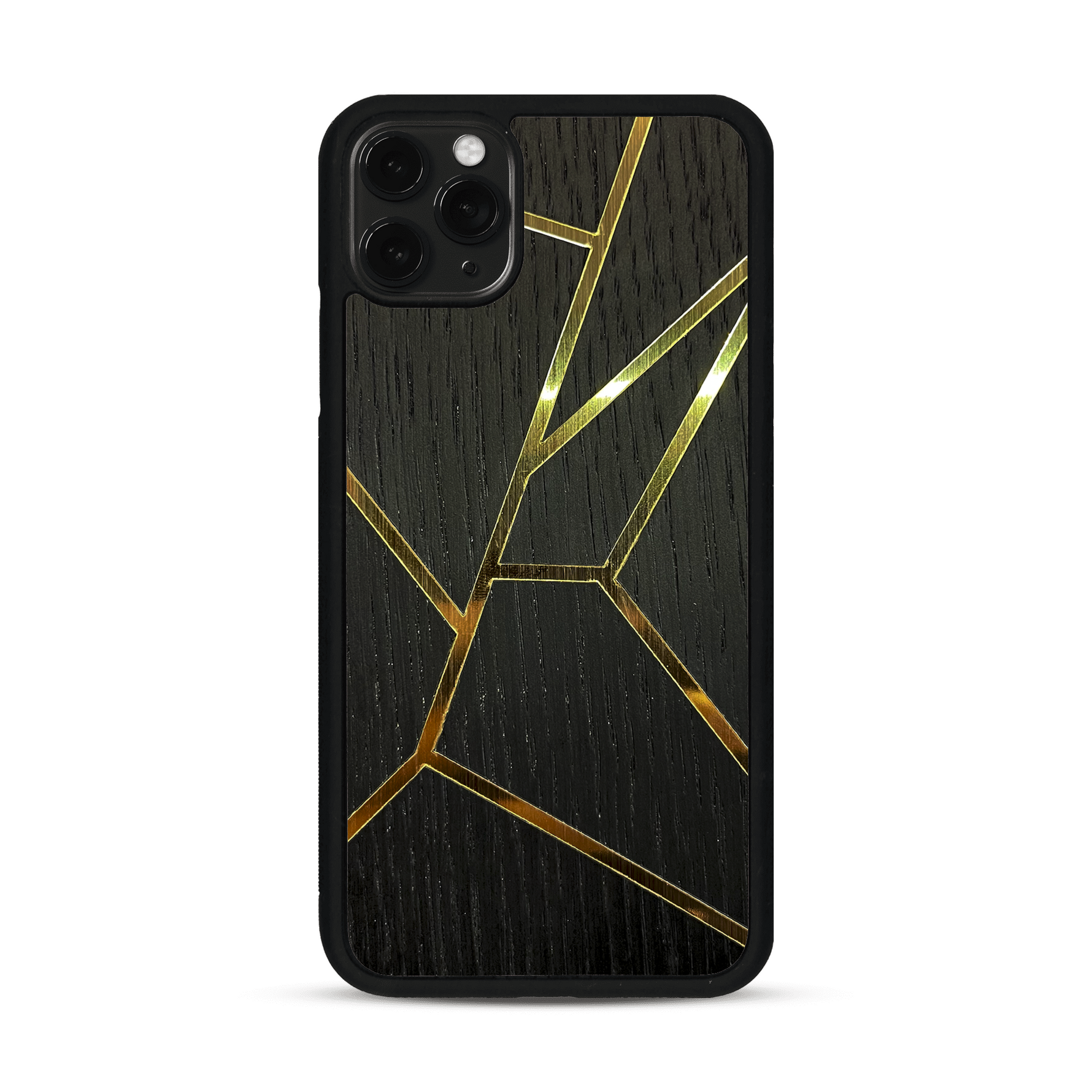 Coque de protection en bois véritable fabriquée en France pour  alliant plusieurs essences de bois pour représenter des fragments design