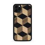 Coque de protection en bois véritable fabriquée en France pour  alliant plusieurs essences de bois pour représenter un classique intemporel de la marqueterie