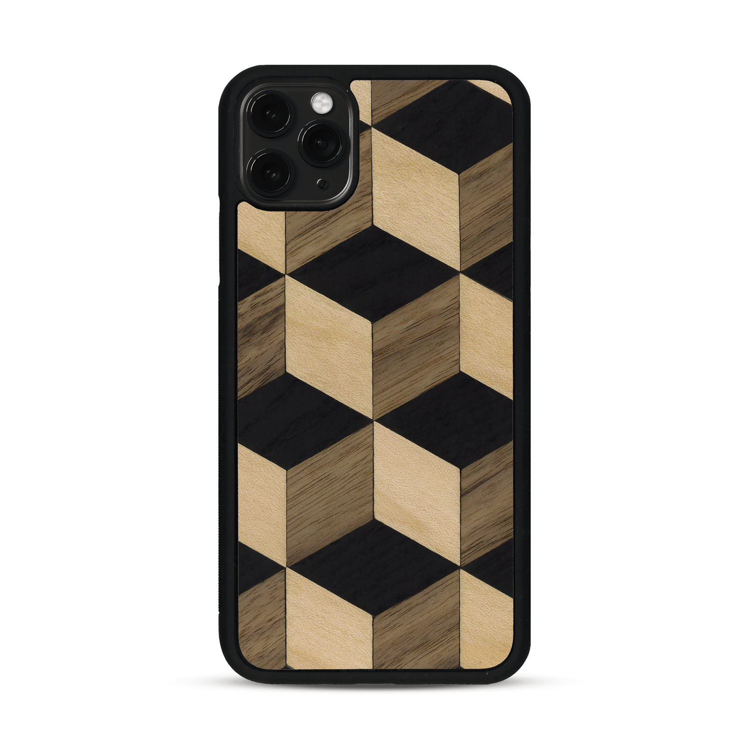 Coque de protection en bois véritable fabriquée en France pour  alliant plusieurs essences de bois pour représenter un classique intemporel de la marqueterie
