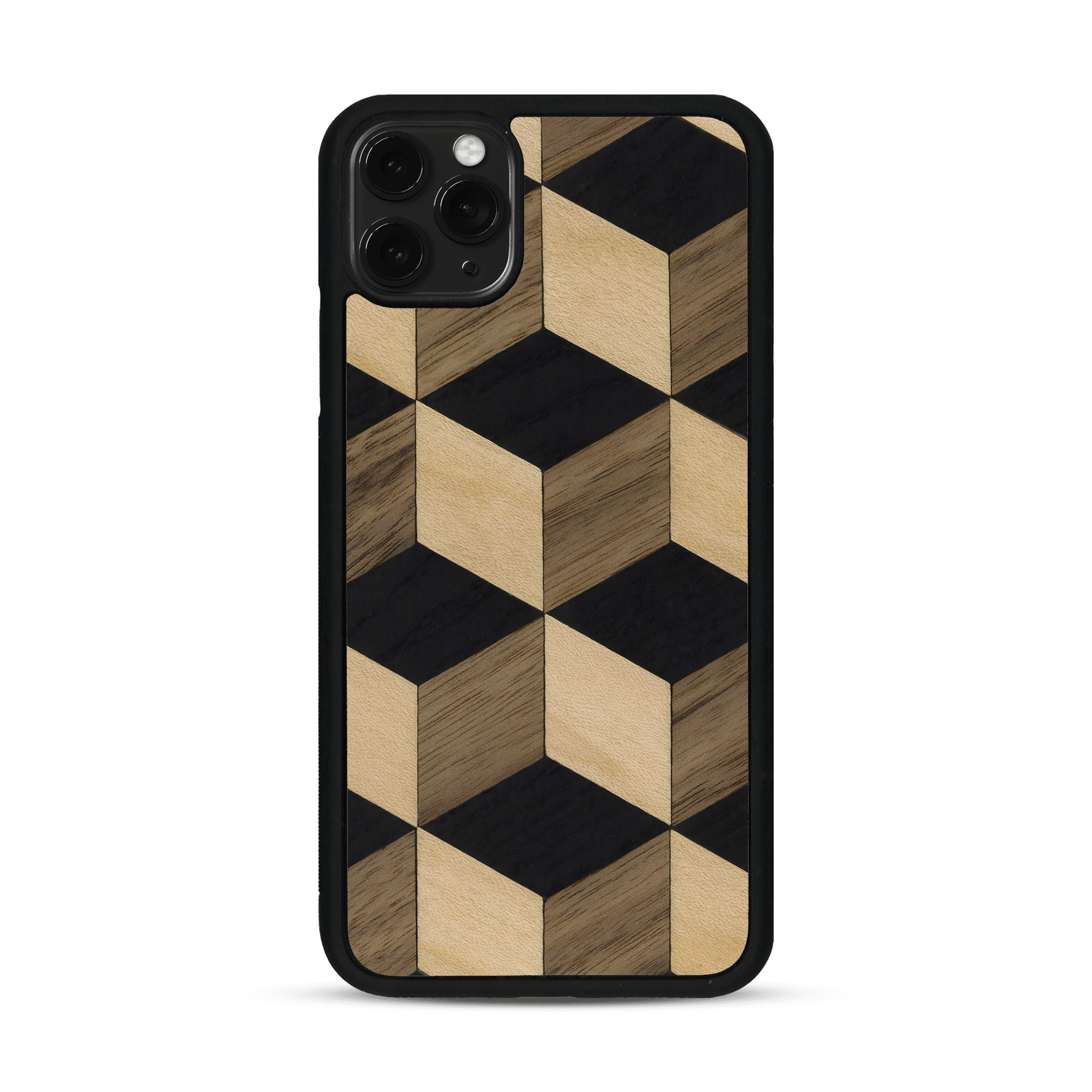 Coque de protection en bois véritable fabriquée en France pour  alliant plusieurs essences de bois pour représenter un classique intemporel de la marqueterie