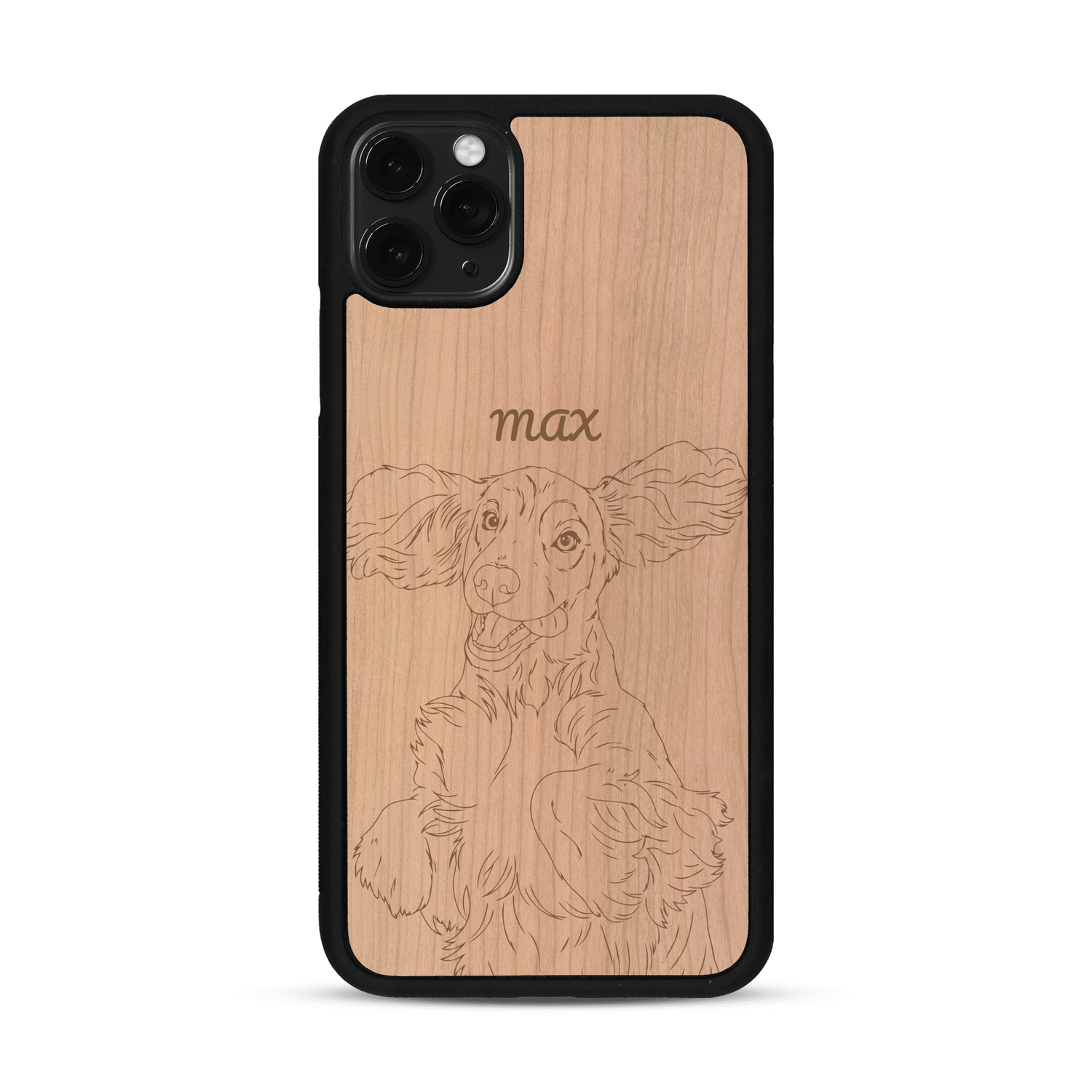Coque de protection en bois véritable fabriquée en France pour  avec gravure personnalisée à partir d'une photo, d'une image, d'un logo, des initials ou d'une phrase
