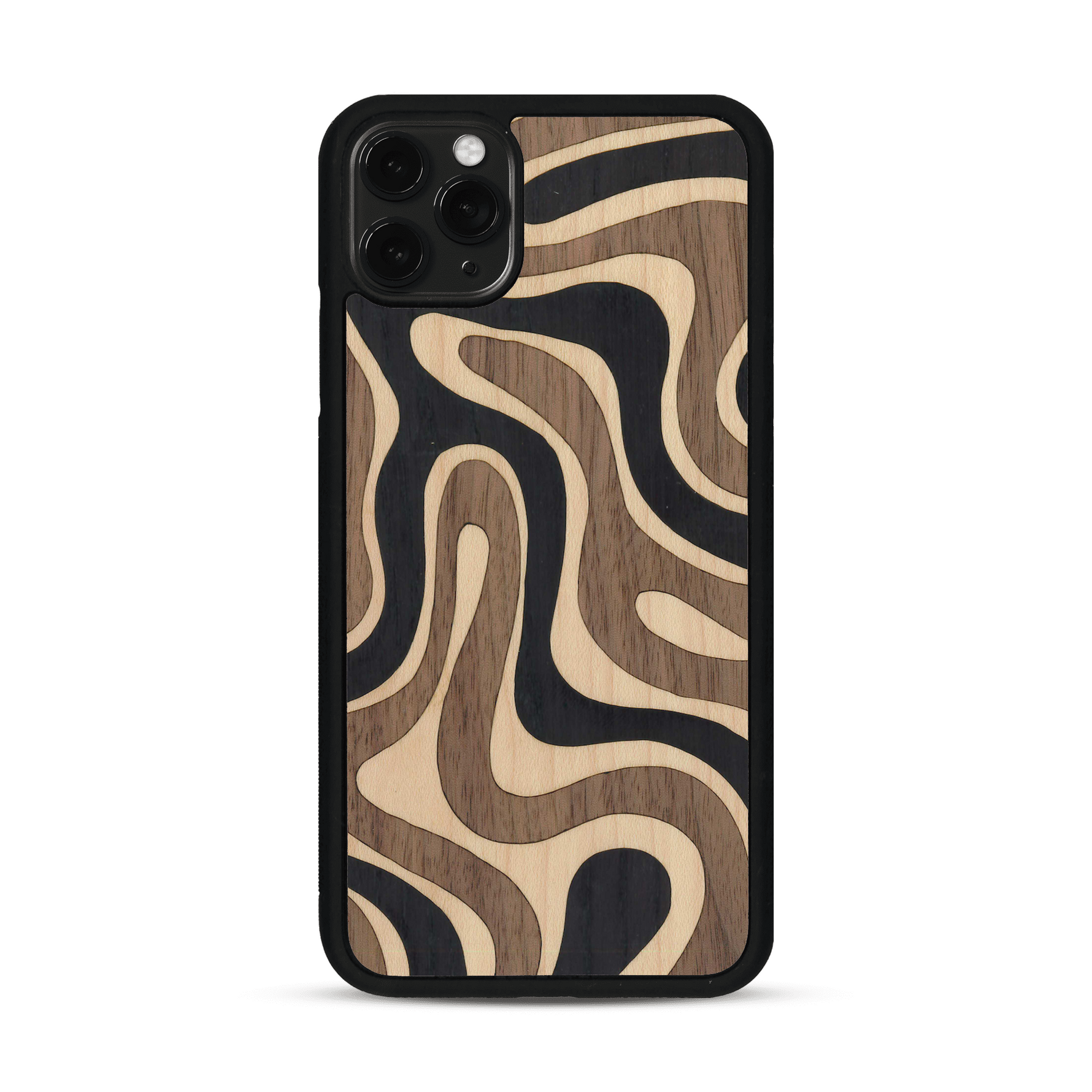 Coque de protection en bois véritable fabriquée en France pour  alliant plusieurs essences de bois pour représenter une ondulation