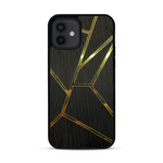 Coque de protection en bois véritable fabriquée en France pour  alliant plusieurs essences de bois pour représenter des fragments design