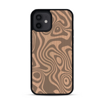 Coque de protection en bois véritable fabriquée en France pour  avec un motif abstrait représentant les mouvements de l'eau