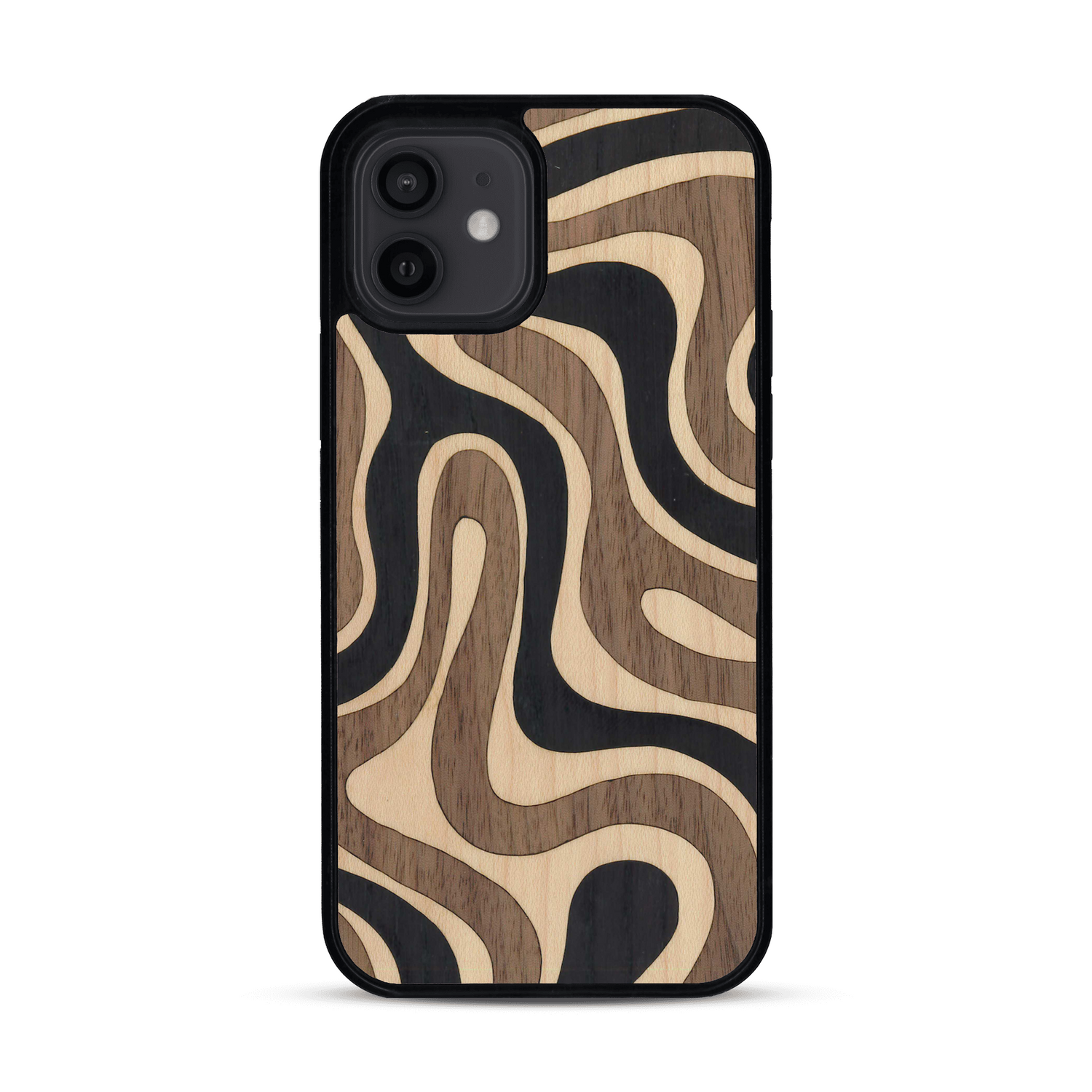 Coque de protection en bois véritable fabriquée en France pour  alliant plusieurs essences de bois pour représenter une ondulation