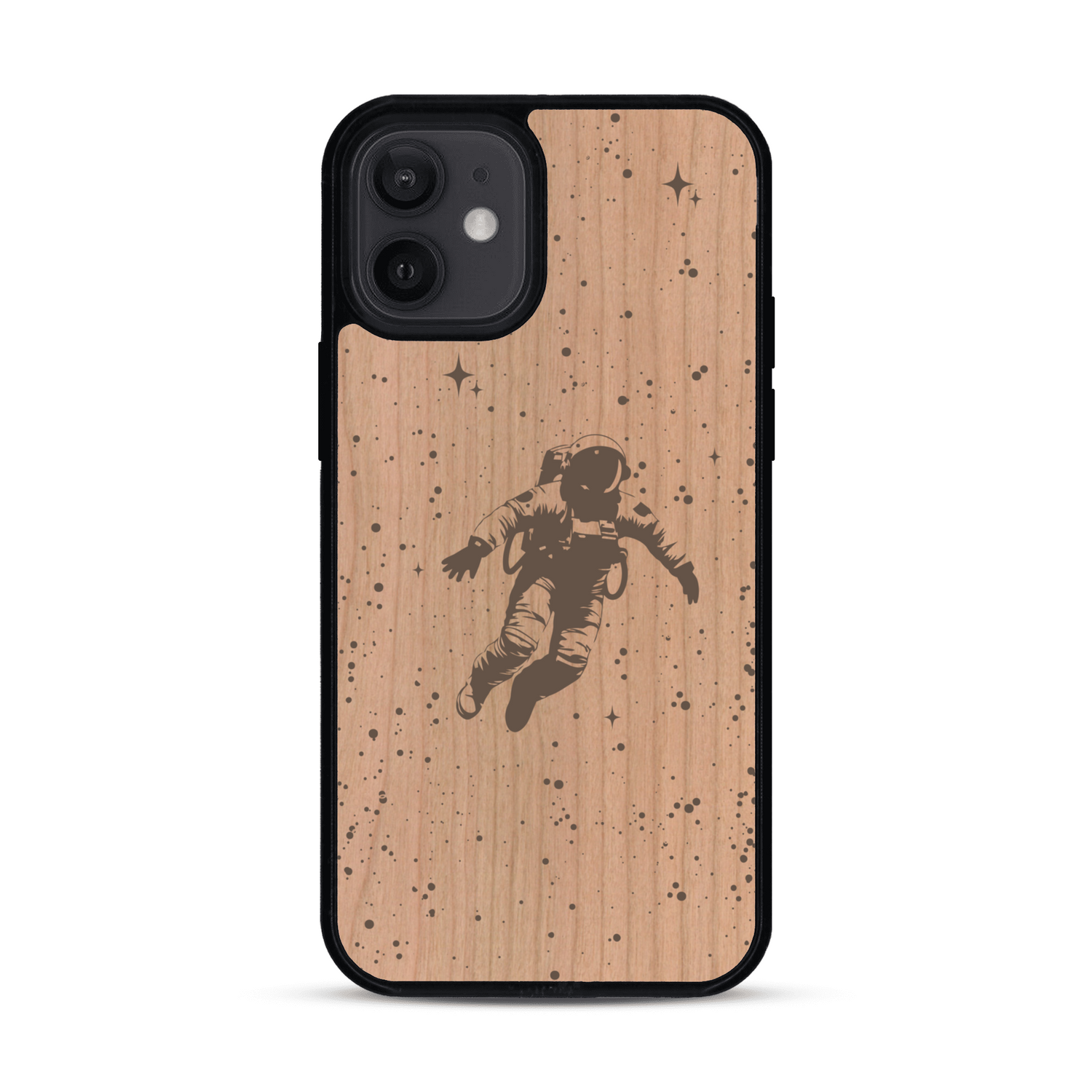 Coque de protection en bois véritable fabriquée en France pour  sur le thème des astronautes