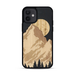 Coque de protection en bois véritable fabriquée en France pour  alliant plusieurs essences de bois pour représenter le mont Everest