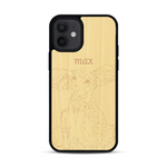 Coque de protection en bois véritable fabriquée en France pour  avec gravure personnalisée à partir d'une photo, d'une image, d'un logo, des initials ou d'une phrase