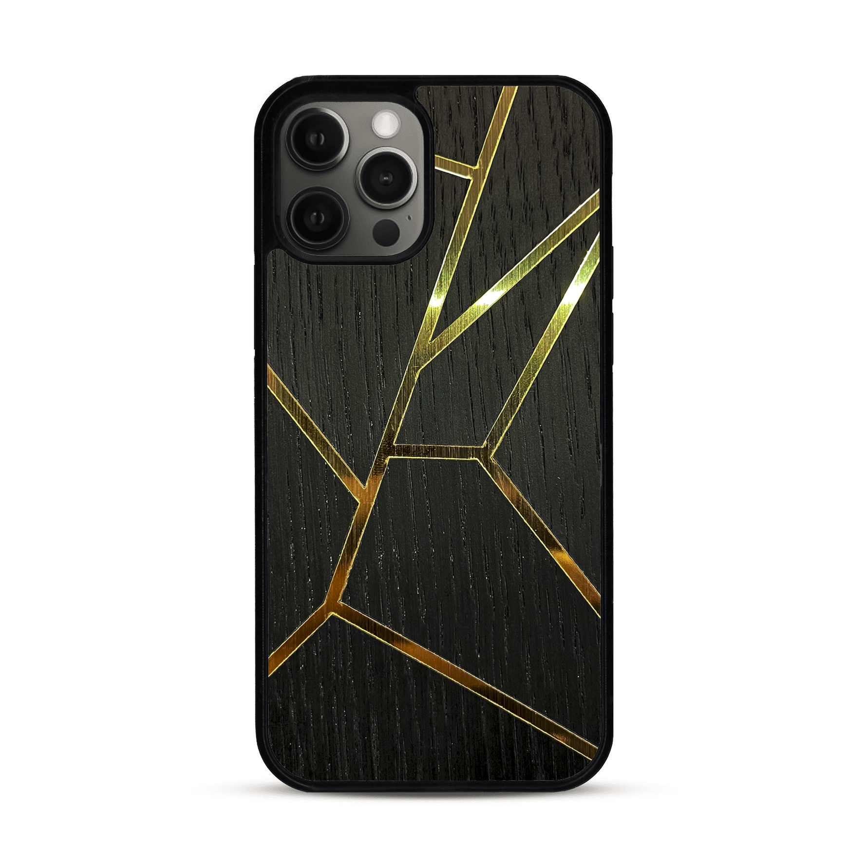 Coque de protection en bois véritable fabriquée en France pour  alliant plusieurs essences de bois pour représenter des fragments design