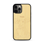 Coque de protection en bois véritable fabriquée en France pour  avec gravure personnalisée à partir d'une photo, d'une image, d'un logo, des initials ou d'une phrase