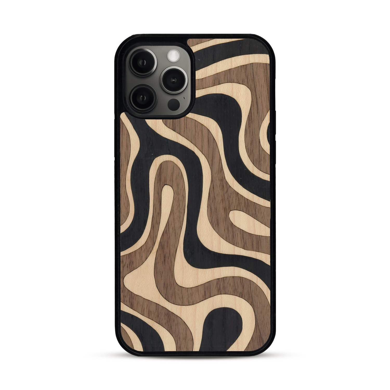 Coque de protection en bois véritable fabriquée en France pour  alliant plusieurs essences de bois pour représenter une ondulation