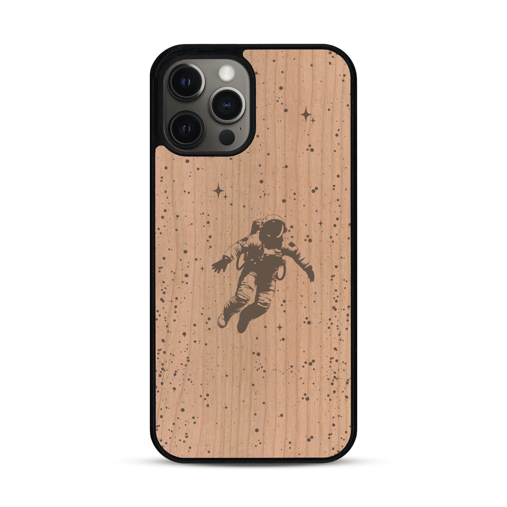 Coque de protection en bois véritable fabriquée en France pour  sur le thème des astronautes