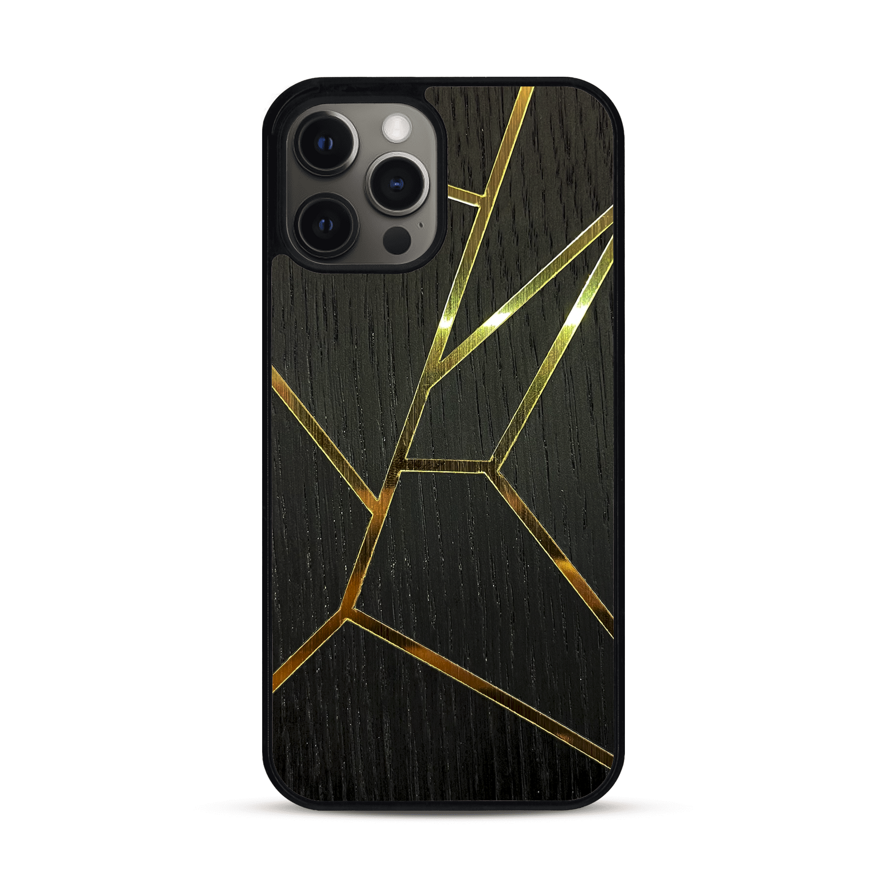 Coque de protection en bois véritable fabriquée en France pour  alliant plusieurs essences de bois pour représenter des fragments design