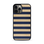 Coque de protection en bois véritable fabriquée en France pour  alliant plusieurs essences de bois pour représenter une marinière