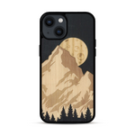 Coque de protection en bois véritable fabriquée en France pour  alliant plusieurs essences de bois pour représenter le mont Everest