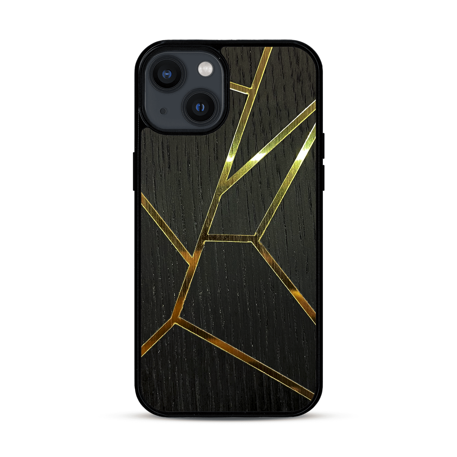 Coque de protection en bois véritable fabriquée en France pour  alliant plusieurs essences de bois pour représenter des fragments design