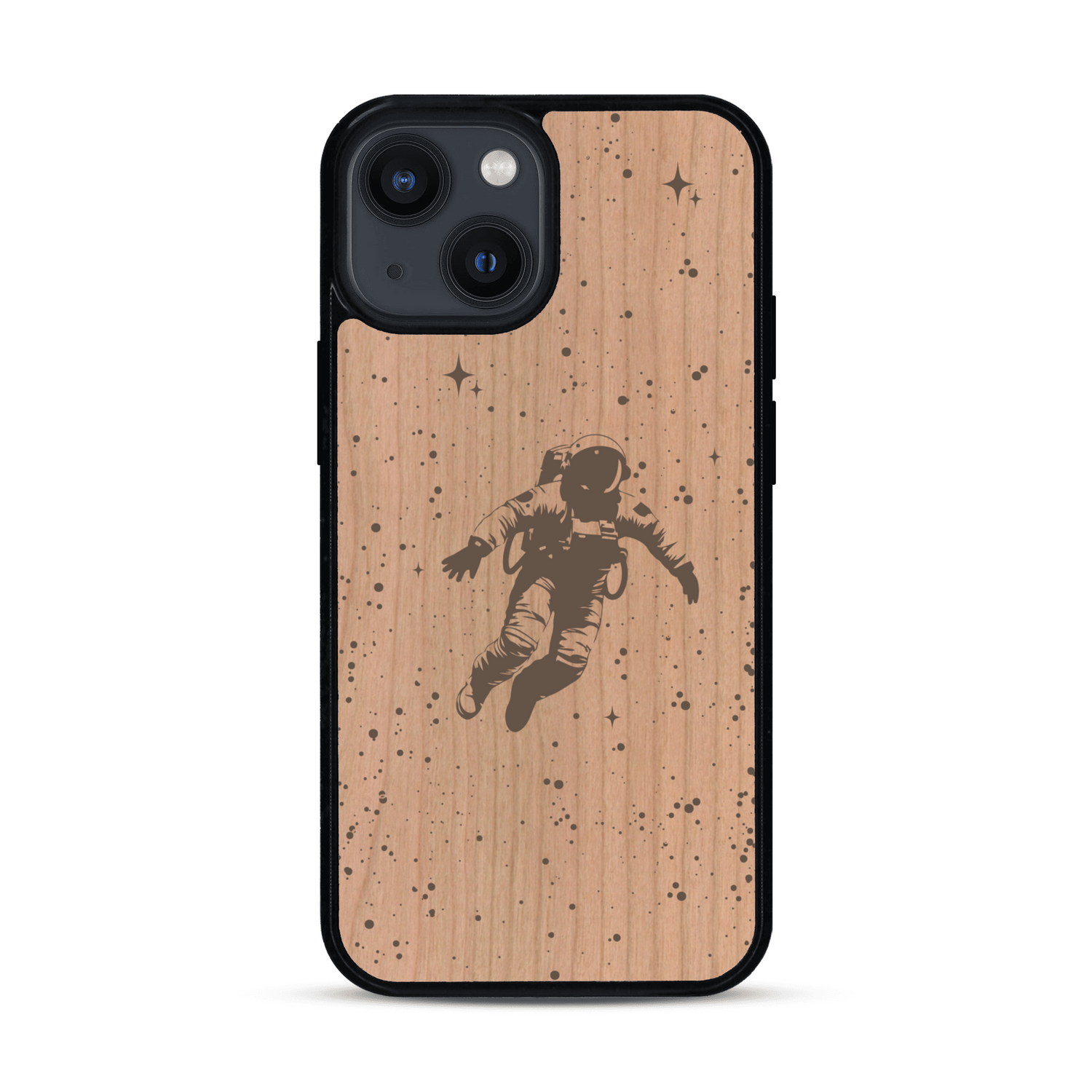 Coque de protection en bois véritable fabriquée en France pour  sur le thème des astronautes