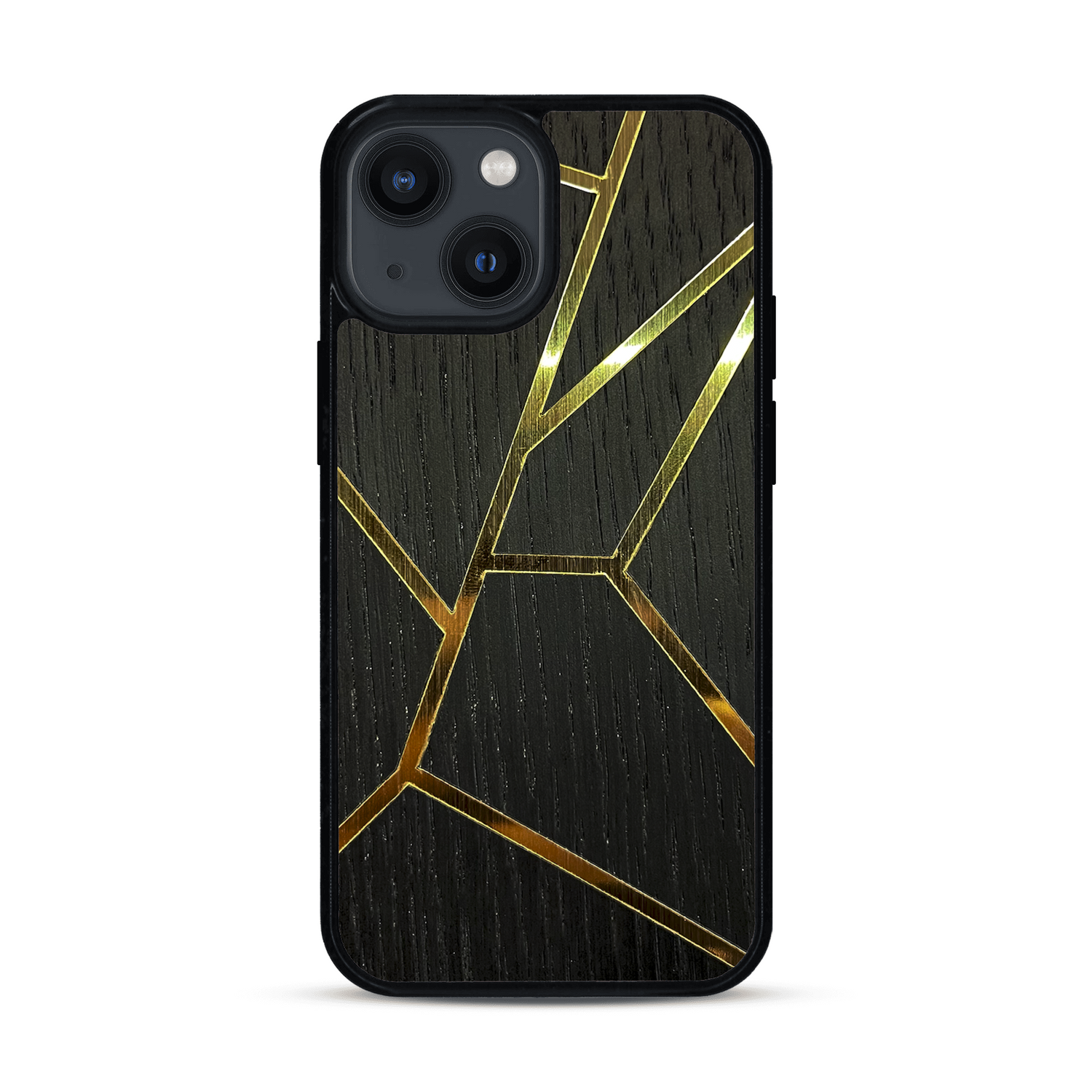 Coque de protection en bois véritable fabriquée en France pour  alliant plusieurs essences de bois pour représenter des fragments design