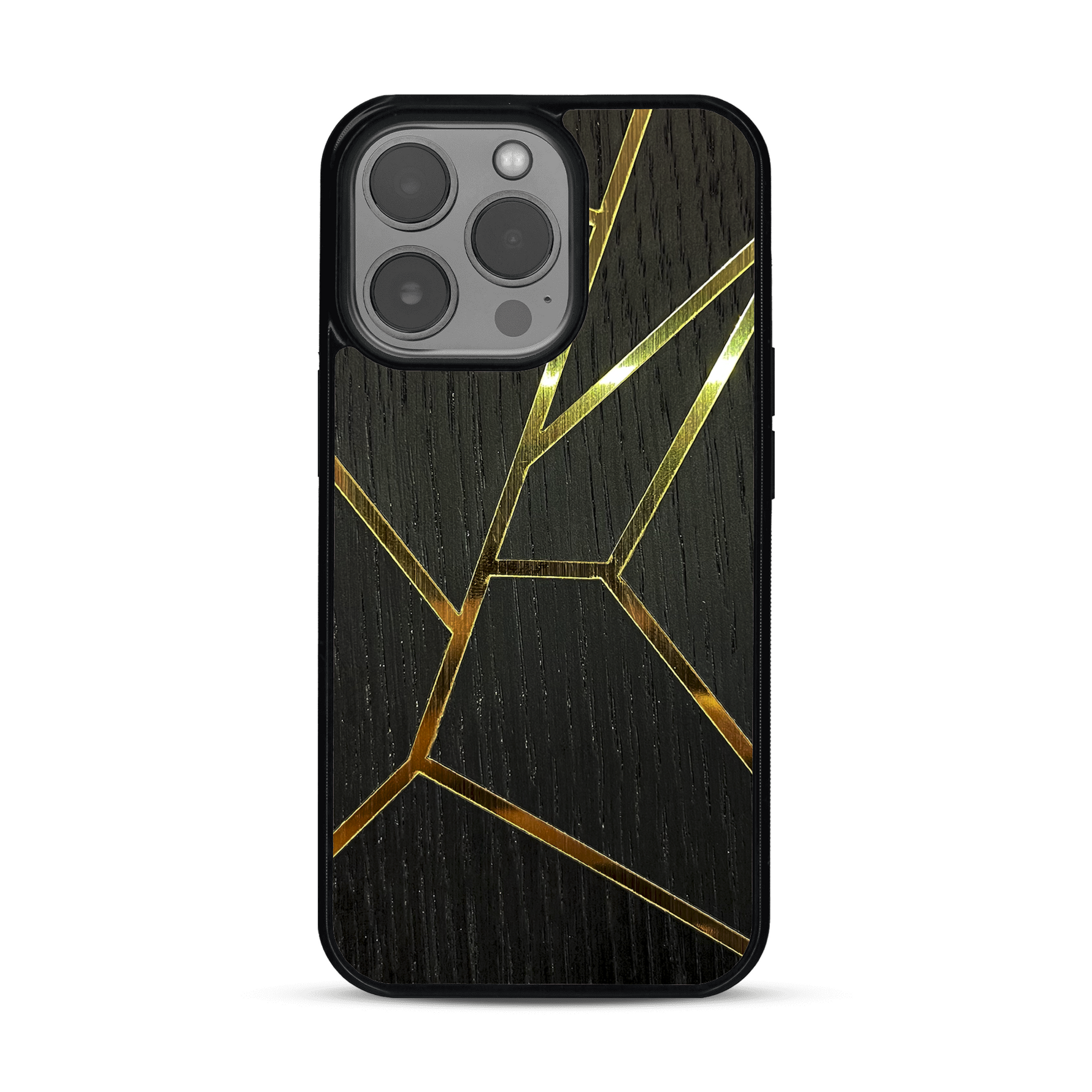 Coque de protection en bois véritable fabriquée en France pour  alliant plusieurs essences de bois pour représenter des fragments design