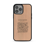 Coque de protection en bois véritable fabriquée en France pour  sur le thème de la plage, de l'été et vanlife.