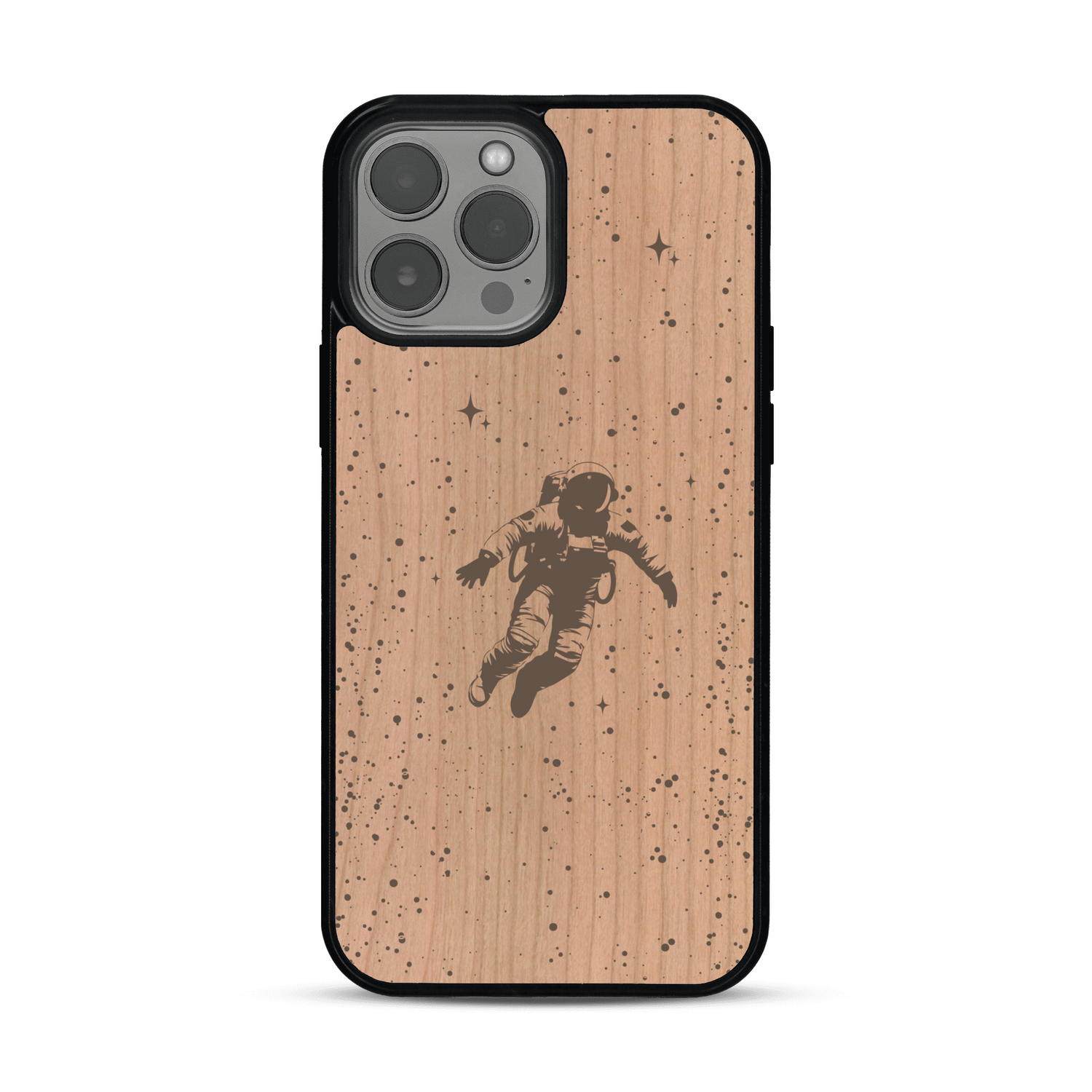 Coque de protection en bois véritable fabriquée en France pour  sur le thème des astronautes