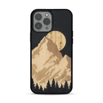 Coque de protection en bois véritable fabriquée en France pour  alliant plusieurs essences de bois pour représenter le mont Everest