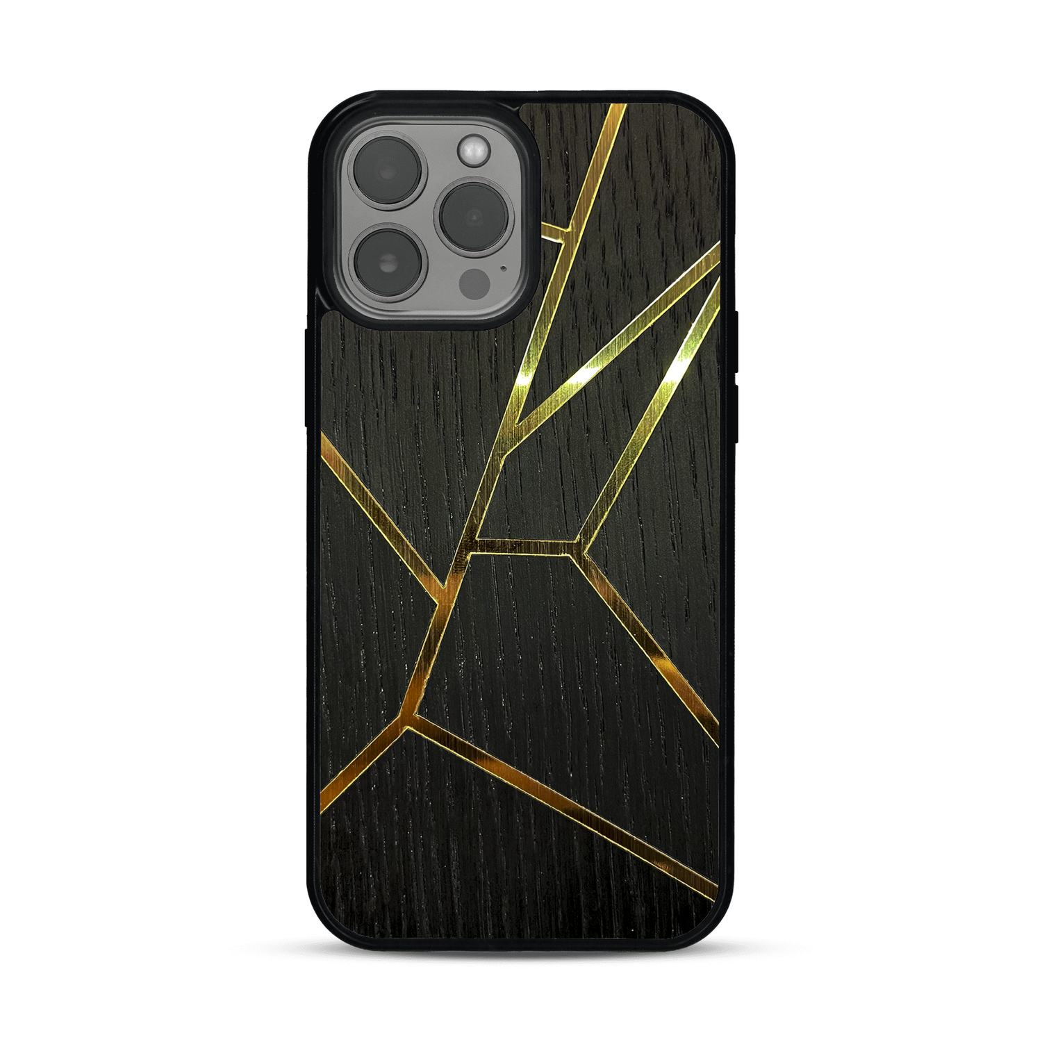 Coque de protection en bois véritable fabriquée en France pour  alliant plusieurs essences de bois pour représenter des fragments design