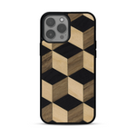 Coque de protection en bois véritable fabriquée en France pour  alliant plusieurs essences de bois pour représenter un classique intemporel de la marqueterie
