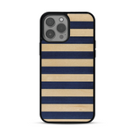 Coque de protection en bois véritable fabriquée en France pour  alliant plusieurs essences de bois pour représenter une marinière