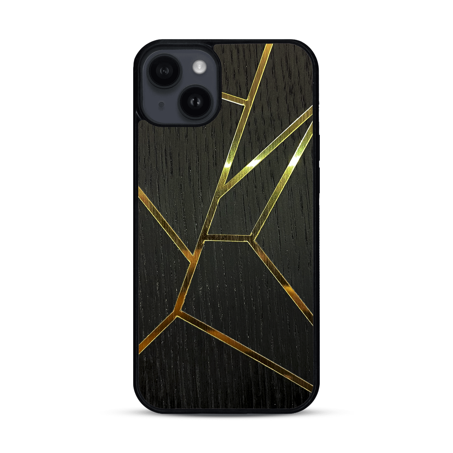 Coque de protection en bois véritable fabriquée en France pour  alliant plusieurs essences de bois pour représenter des fragments design