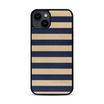 Coque de protection en bois véritable fabriquée en France pour  alliant plusieurs essences de bois pour représenter une marinière