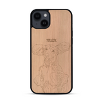 Coque de protection en bois véritable fabriquée en France pour  avec gravure personnalisée à partir d'une photo, d'une image, d'un logo, des initials ou d'une phrase