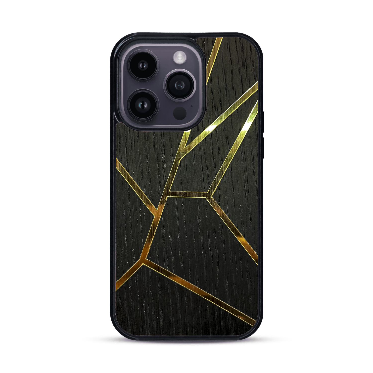 Coque de protection en bois véritable fabriquée en France pour  alliant plusieurs essences de bois pour représenter des fragments design