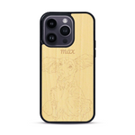 Coque de protection en bois véritable fabriquée en France pour  avec gravure personnalisée à partir d'une photo, d'une image, d'un logo, des initials ou d'une phrase