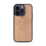 Coque de protection en bois véritable fabriquée en France pour  avec gravure personnalisée à partir d'une photo, d'une image, d'un logo, des initials ou d'une phrase