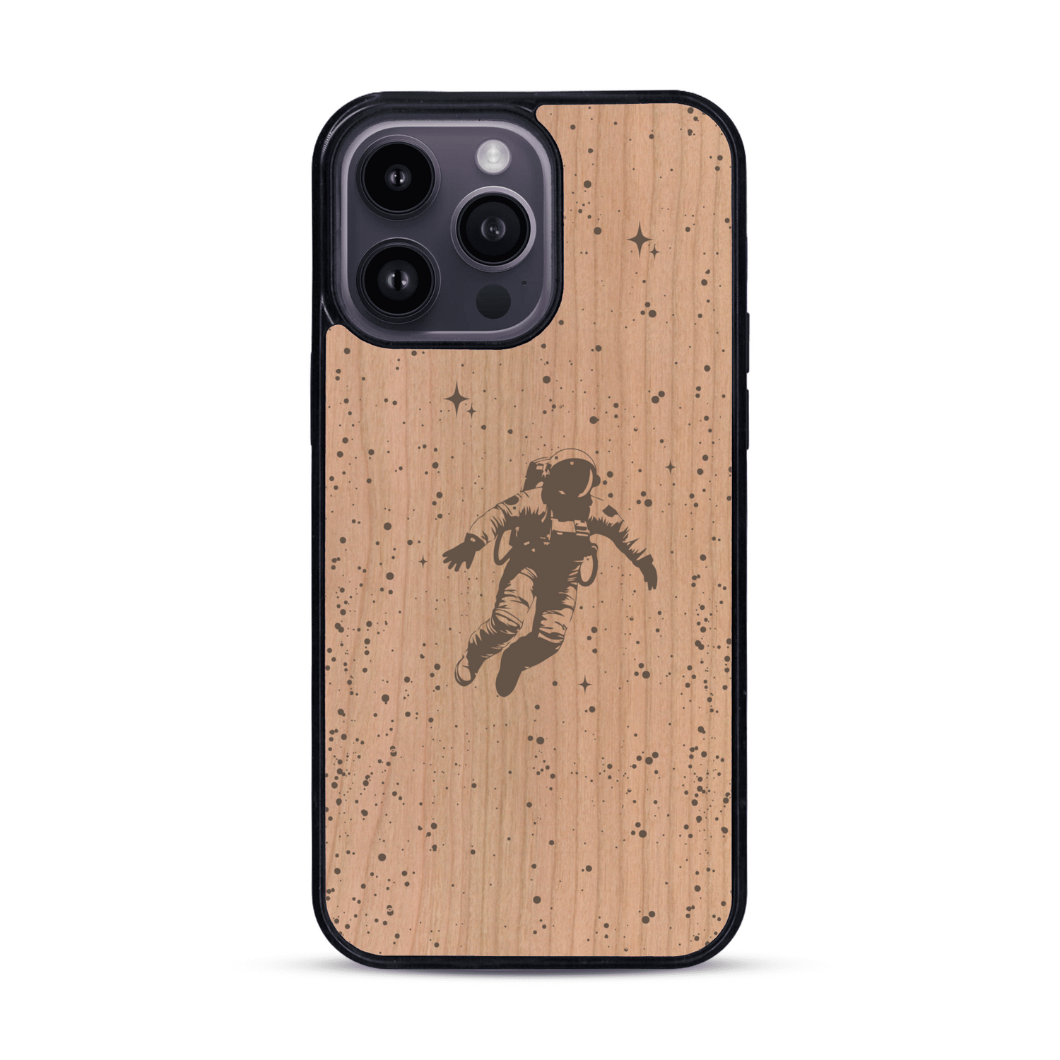 Coque de protection en bois véritable fabriquée en France pour  sur le thème des astronautes
