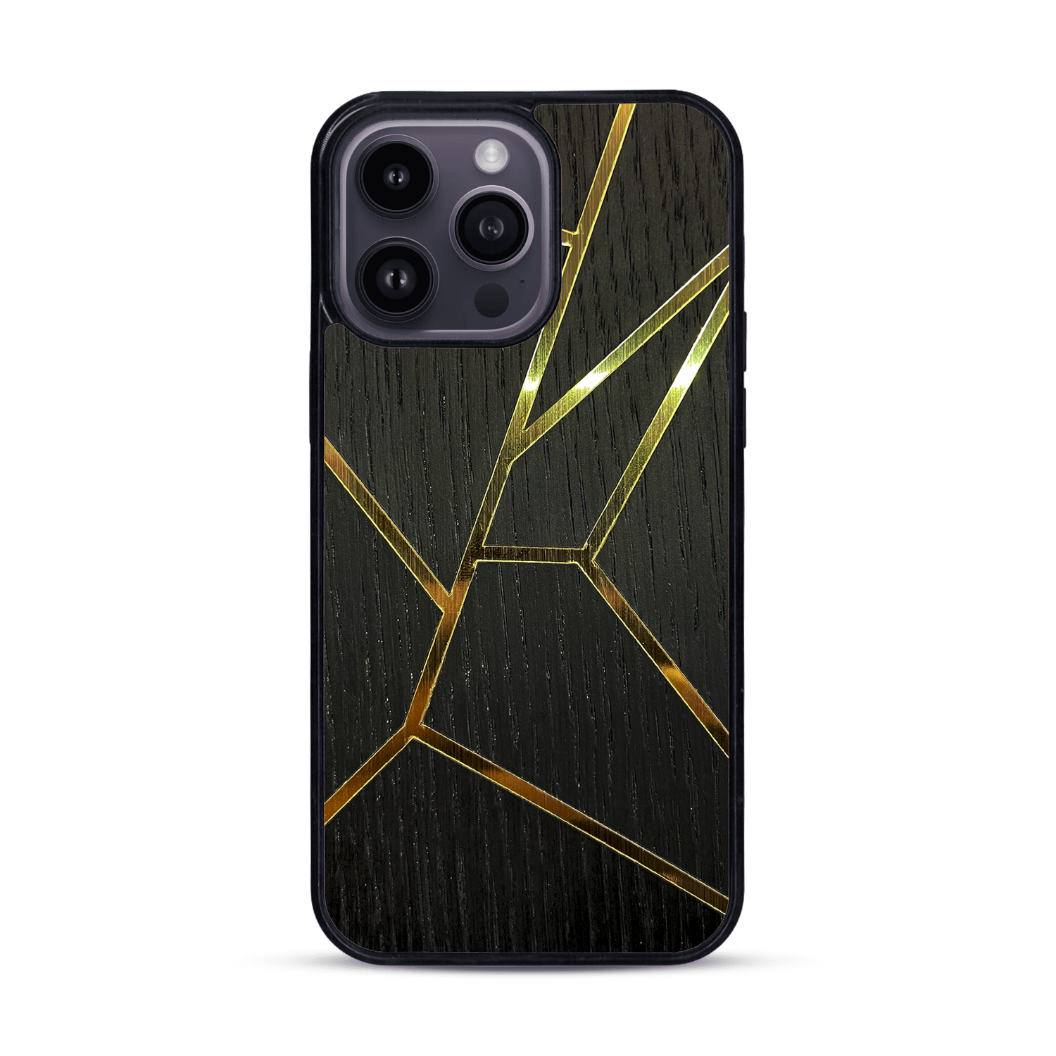 Coque de protection en bois véritable fabriquée en France pour  alliant plusieurs essences de bois pour représenter des fragments design
