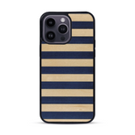 Coque de protection en bois véritable fabriquée en France pour  alliant plusieurs essences de bois pour représenter une marinière