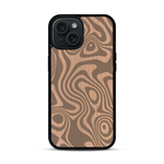 Coque de protection en bois véritable fabriquée en France pour  avec un motif abstrait représentant les mouvements de l'eau