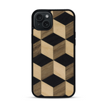 Coque de protection en bois véritable fabriquée en France pour  alliant plusieurs essences de bois pour représenter un classique intemporel de la marqueterie
