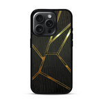 Coque de protection en bois véritable fabriquée en France pour  alliant plusieurs essences de bois pour représenter des fragments design